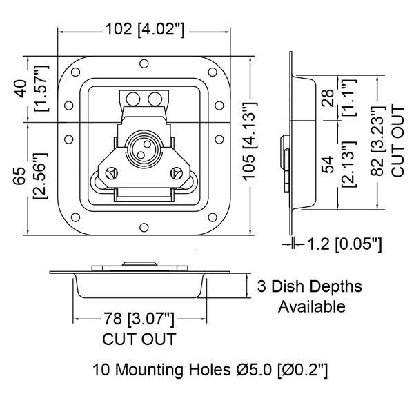 Main product image for Penn-Elcom L905/915Z Butterfly Latch Zinc 262-200